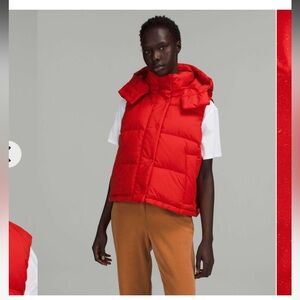 NWT Lululemon Wunder Puff Cropped Vest / Grenadine Red